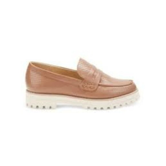 DOLCE VITA Alma Loafer Brown Snake Leather Cream Soles Size 10 Womens Beach - Picture 1 of 10